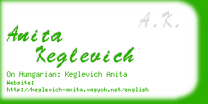 anita keglevich business card